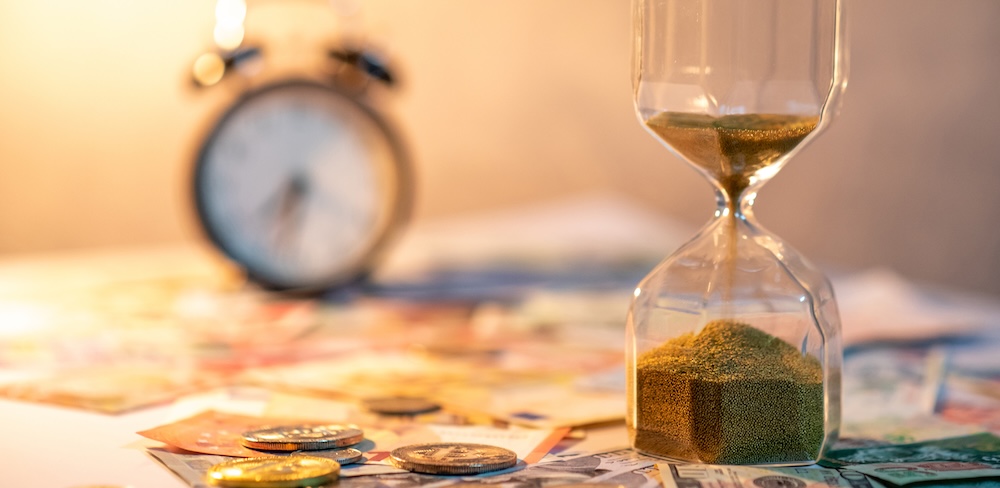 Hourglass Corporate Tax and Loans Concept